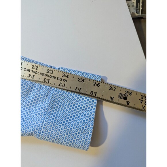 Bonobos Medium Tailored Fit Long Button Up Long Sleeve Shirt Blue White Graphic - Picture 11 of 11